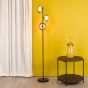 Kadience 3 Light Floor Lamp Satin Black and Smoked Glass