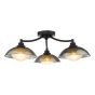 Kadience 3 Light Semi-Flush Satin Black and Smoked Glass