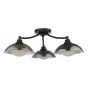 Kadience 3 Light Semi-Flush Satin Black and Smoked Glass