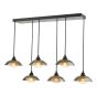 Kadience 6 Light Bar Pendant Satin Black and Smoked Glass
