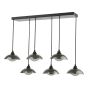 Kadience 6 Light Bar Pendant Satin Black and Smoked Glass