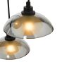 Kadience 3 Light Cluster Pendant Satin Black and Smoked Glass