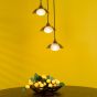 Kadience 3 Light Cluster Pendant Satin Black and Smoked Glass