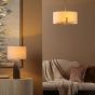 Kaulana Table Lamp Brown Ceramic and Antique Brass With Shade