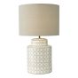 Kedron Table Lamp Grey Ceramic and Satin Chrome With Shade