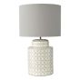 Kedron Table Lamp Grey Ceramic and Satin Chrome With Shade