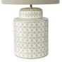 Kedron Table Lamp Grey Ceramic and Satin Chrome With Shade