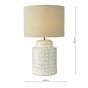 Kedron Table Lamp Grey Ceramic and Satin Chrome With Shade