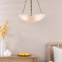 Keita 3 Light Pendant Antique Bronze and Alabaster Glass
