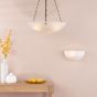 Keita 3 Light Pendant Antique Bronze and Alabaster Glass