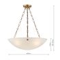 Keita 3 Light Pendant Antique Bronze and Alabaster Glass