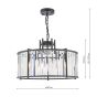 Kiran 5 Light Pendant Satin Black and Crystal