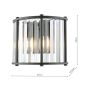 Kiran 2 Light Wall Light Satin Black and Crystal