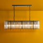 Kiran 7 Light Bar Pendant Satin Black and Crystal