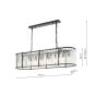 Kiran 7 Light Bar Pendant Satin Black and Crystal