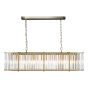 Kiran 7 Light Bar Pendant Natural Brass and Crystal