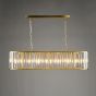 Kiran 7 Light Bar Pendant Natural Brass and Crystal