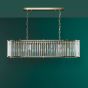 Kiran 7 Light Bar Pendant Natural Brass and Crystal