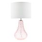 Kristina Table Lamp Pink Glass With Shade