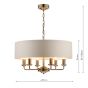 Laura Ashley Sorrento 6 Light Pendant Antique Brass With Ivory Shade