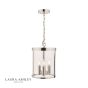 Laura Ashley Selbourne 3lt Lantern Polished Nickel Glass