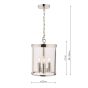 Laura Ashley Selbourne 3lt Lantern Polished Nickel Glass