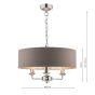 Laura Ashley Sorrento 3 Light Shadelier Polished Nickel and Grey With Shade