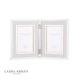 Harrison Double Photo Frame Polished Silver Linen 4" x 6"