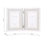 Harrison Double Photo Frame Polished Silver Linen 4" x 6"