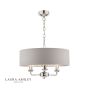 Laura Ashley Sorrento 3 Light Pendant Polished Nickel With Silver Shade