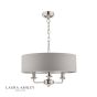Laura Ashley Sorrento 3 Light Pendant Polished Nickel With Silver Shade
