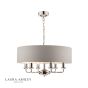 Laura Ashley Sorrento 6 Light Pendant Polished Nickel With Silver Shade