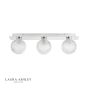 Laura Ashley Prague 3lt Bathroom Wall Light Polished Chrome Glass IP44