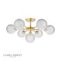 Laura Ashley Atherton 7lt Semi Flush Satin Brass Glass 