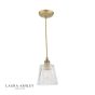 Laura Ashley Callaghan Pendant Antique Brass Ribbed Glass 
