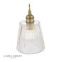 Laura Ashley Callaghan Pendant Antique Brass Ribbed Glass 