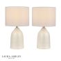 Laura Ashley Penny Twin Pack Table Lamp Cream Ceramic and Polished Chrome With Shade