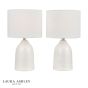 Laura Ashley Penny Twin Pack Table Lamp Cream Ceramic and Polished Chrome With Shade