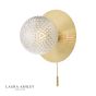 Laura Ashley Prague Bathroom Wall Light Glass Satin Brass IP44