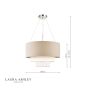 Laura Ashley Genevieve 5lt Pendant Grey Shade Glass