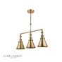 Laura Ashley Rufus 3 Light Bar Pendant Antique Brass