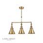 Laura Ashley Rufus 3 Light Bar Pendant Antique Brass