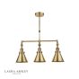 Laura Ashley Rufus 3 Light Bar Pendant Antique Brass