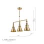 Laura Ashley Rufus 3 Light Bar Pendant Antique Brass
