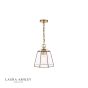 Laura Ashley Clayton Pendant Antique Brass Glass 