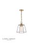 Laura Ashley Clayton Pendant Antique Brass Glass 