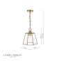 Laura Ashley Clayton Pendant Antique Brass Glass 