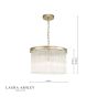 Laura Ashley Manon 3lt Pendant Champagne Clear Glass 