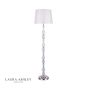 Laura Ashley Bradshaw Floor Lamp Polished Nickel and Ribbed Glass With Shade