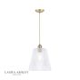 Laura Ashley Callaghan Grand Pendant Antique Brass & Ribbed Glass 